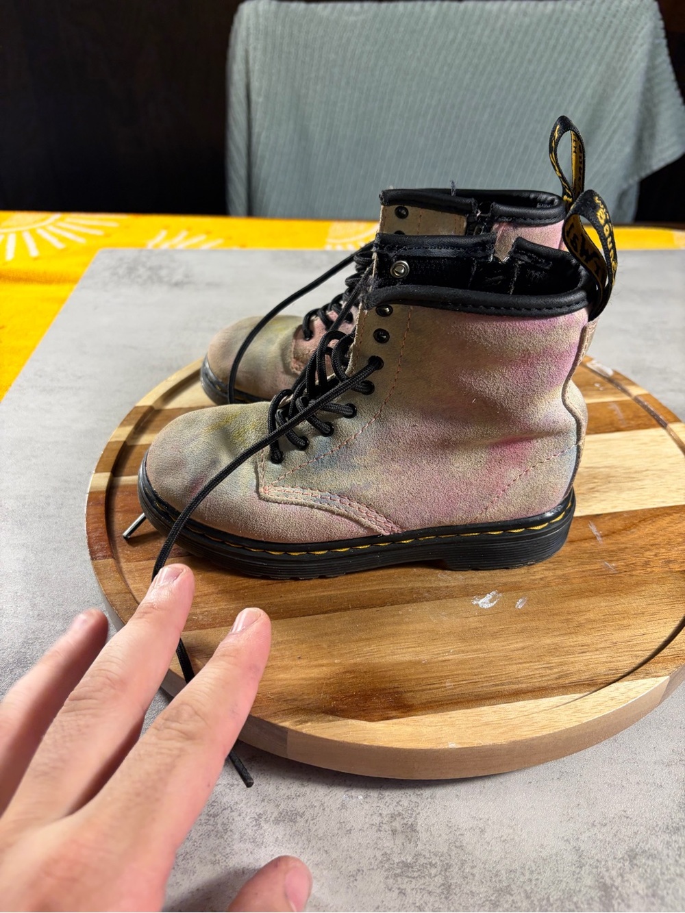 Dr Doc Martens Boots Girl 10 1460 Glitter J Iridescent Rainbow Shimmer Sparkle